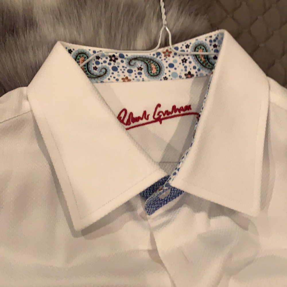 Robert graham white mens dress shirt